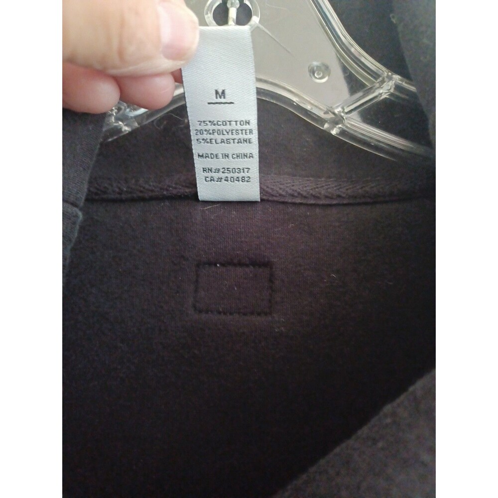 Varley Barton black sweatshirt M drawstring high funnelneck minimalist top - Picture 4 of 9